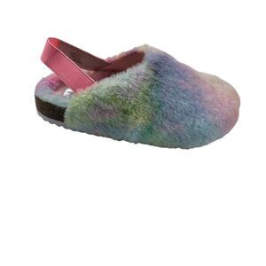 Dolce Vita Trella Fur Clogs Kids Size 1 Rainbow Slingback NIB